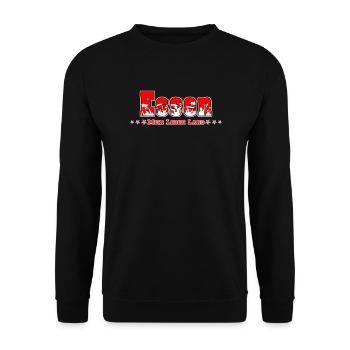 Essen Fussball Fans Mein Leben Lang - Unisex Pullover - Schwarz - Vorne - Alina (178cm) & Michal (187cm)