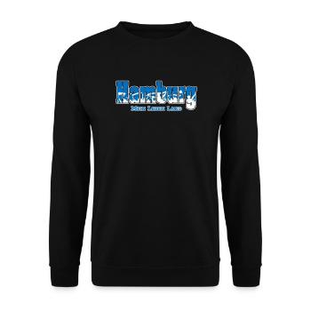 Hamburg Fussball Fans Mein Leben Lang - Unisex Pullover - Schwarz - Vorne - Alina (178cm) & Michal (187cm)