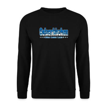Gelsenkirchen Fussball Fans Mein Leben Lang - Unisex Pullover - Schwarz - Vorne - Alina (178cm) & Michal (187cm)