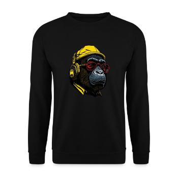 Soulful Chimpanzee Musical Reverie - Unisex Sweatshirt - black - Front - Alina (178cm) & Michal (187cm)