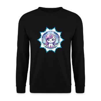 Cute unicorn in the forest with stars - Unisex Sweatshirt - black - Front - Alina (178cm) & Michal (187cm)