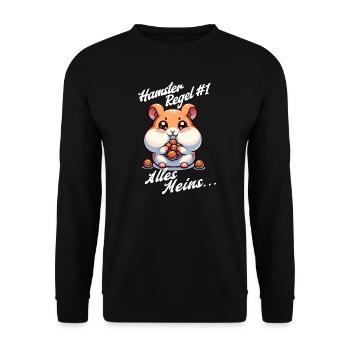 Hamster Regel #1 – Alles Meins! - Unisex Pullover - Schwarz - Vorne - Alina (178cm) & Michal (187cm)