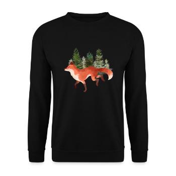 Fuchs Kunst Orange Wald Natur wild Wolf Liebhaber - Unisex Pullover - Schwarz - Vorne - Alina (178cm) & Michal (187cm)