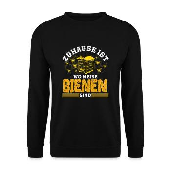 Zuhause Ist Wo Meine Bienen Sind Imker - Unisex Pullover - Schwarz - Vorne - Alina (178cm) & Michal (187cm)