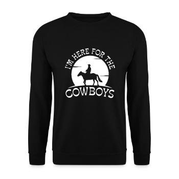Je suis ici pour les Cowboys - Sweat-shirt Unisexe - noir - Devant - Alina (178cm) & Michal (187cm)