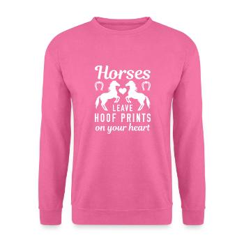 Les chevaux laissent des empreintes de sabots sur votre cœur - Sweat-shirt Unisexe - rose - Devant