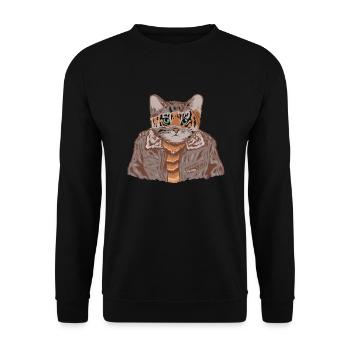 Visage de chat sur les humains - Sweat-shirt Unisexe - noir - Devant - Alina (178cm) & Michal (187cm)