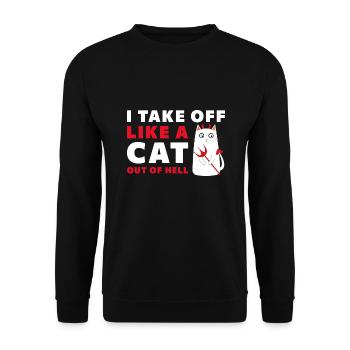 Je décolle comme un chat hors de l’enfer - Sweat-shirt Unisexe - noir - Devant - Alina (178cm) & Michal (187cm)