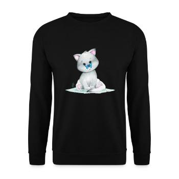 Cute arctic fox - Unisex Sweatshirt - black - Front - Alina (178cm) & Michal (187cm)