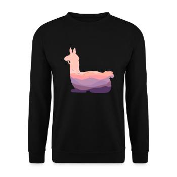 Lama - Unisex Pullover - Schwarz - Vorne - Alina (178cm) & Michal (187cm)