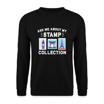 Stamp collecting - Unisex Sweatshirt - black - Front - Alina (178cm) & Michal (187cm)