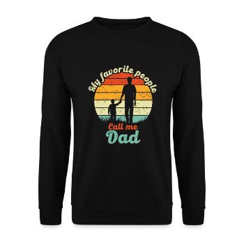My Favorite People call me dad for dad - Unisex Sweatshirt - black - Front - Alina (178cm) & Michal (187cm)