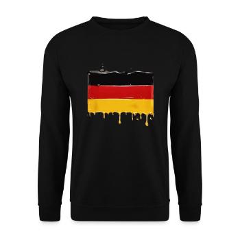 DEUTSCHLAND FLAGGE DEUTSCHLANDFAHNE - Unisex Pullover - Schwarz - Vorne - Alina (178cm) & Michal (187cm)