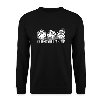 Choose your weapon dice roll game - Unisex Sweatshirt - black - Front - Alina (178cm) & Michal (187cm)
