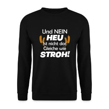 lustiger Landwirt Spruch für Bauern - Unisex Pullover - Schwarz - Vorne - Alina (178cm) & Michal (187cm)