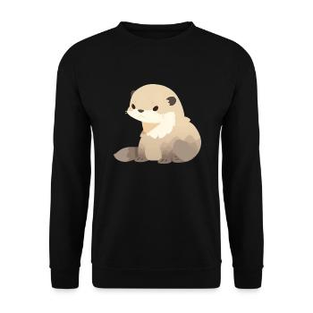 Cute Mongoose - Unisex Sweatshirt - black - Front - Alina (178cm) & Michal (187cm)