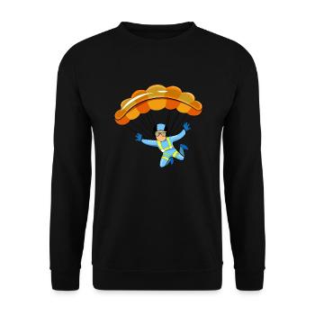 Paragliding Illustration - Unisex Sweatshirt - black - Front - Alina (178cm) & Michal (187cm)