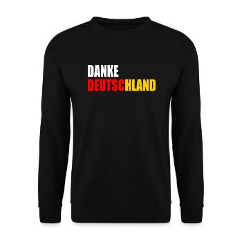 Danke deutschland - Unisex Pullover - Schwarz - Vorne - Alina (178cm) & Michal (187cm)
