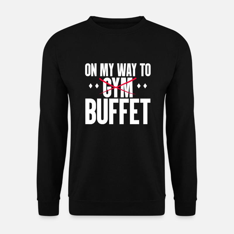 Fitness Lustig auf meinem Weg zum Buffet - Unisex Pullover - Schwarz