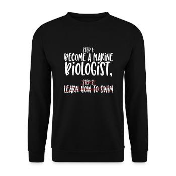 Meeresbiologe Schritt 1 - Unisex Pullover - Schwarz - Vorne - Alina (178cm) & Michal (187cm)