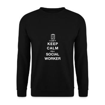 Ich Bin Ein Sozialarbeiter - Unisex Pullover - Schwarz - Vorne - Alina (178cm) & Michal (187cm)