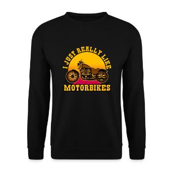 I Just Really Like Motorbikes - Unisex Sweatshirt - black - Front - Alina (178cm) & Michal (187cm)