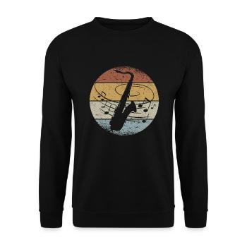 Saxophone Saxophoniste Orchestre Musiciens Musique à vent - Sweat-shirt Unisexe - noir - Devant - Alina (178cm) & Michal (187cm)