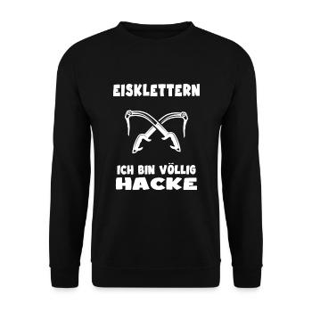 eisklettern iceclimbing eispickel völlig hacke - Unisex Pullover - Schwarz - Vorne - Alina (178cm) & Michal (187cm)