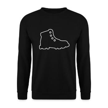Hiking shoe - white contour - Unisex Sweatshirt - black - Front - Alina (178cm) & Michal (187cm)