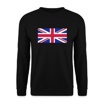 Union Pixel Jack UK Flag - Unisex Sweatshirt - black - Front - Alina (178cm) & Michal (187cm)