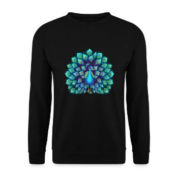 Peacock - Unisex Sweatshirt - black - Front - Alina (178cm) & Michal (187cm)