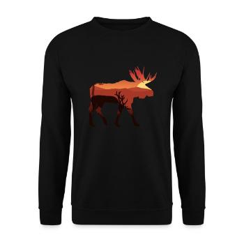 Moose - Unisex Sweatshirt - black - Front - Alina (178cm) & Michal (187cm)