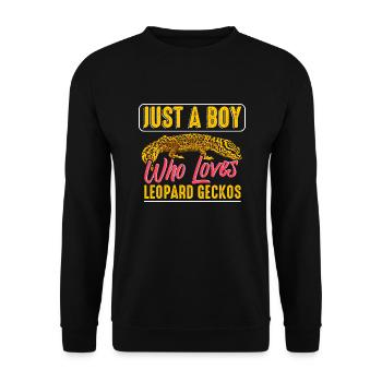 Just A Boy Who Loves Leopard Geckos - Unisex Sweatshirt - black - Front - Alina (178cm) & Michal (187cm)