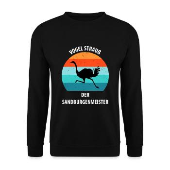 Strauß Ostrich Vogel Strauß Ornithologie - Unisex Pullover - Schwarz - Vorne - Alina (178cm) & Michal (187cm)