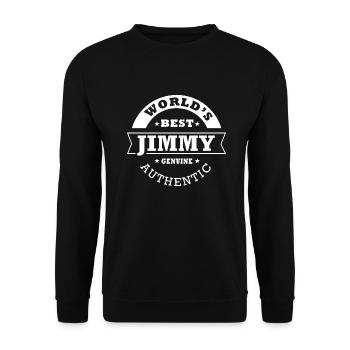 Jimmys bestes Geschenk Name Jimmy - Unisex Pullover - Schwarz - Vorne - Alina (178cm) & Michal (187cm)