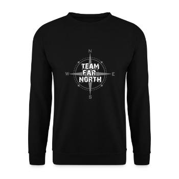 Team Far North | Nordland | North - Unisex Sweatshirt - black - Front - Alina (178cm) & Michal (187cm)
