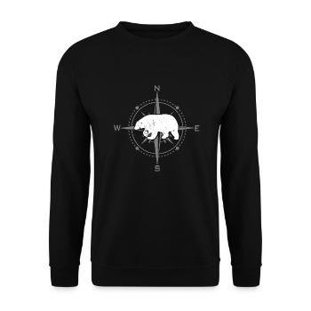 Compass with polar bear | Nordland - Unisex Sweatshirt - black - Front - Alina (178cm) & Michal (187cm)