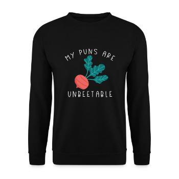 My Puns Are Unbeetable - Unisex Sweatshirt - black - Front - Alina (178cm) & Michal (187cm)