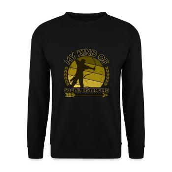 arbalète de tir à l’arc distanciation sociale drôle - Sweat-shirt Unisexe - noir - Devant - Alina (178cm) & Michal (187cm)