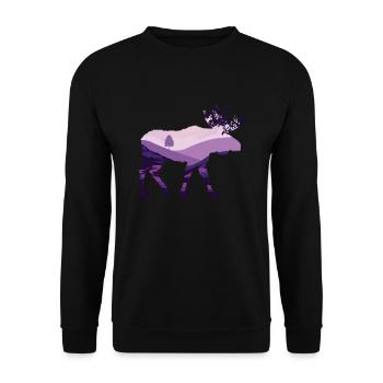 Moose - Unisex Sweatshirt - black - Front - Alina (178cm) & Michal (187cm)
