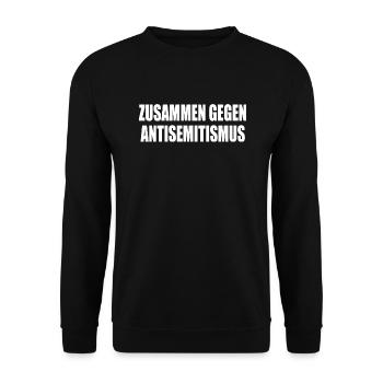 zusammen gegen antisemitismus - Unisex Pullover - Schwarz - Vorne - Alina (178cm) & Michal (187cm)