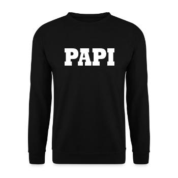 Papi - Unisex Sweatshirt - black - Front - Alina (178cm) & Michal (187cm)