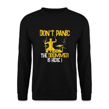 Schlagzeuger ist da keine Angst - Unisex Pullover - Schwarz - Vorne - Alina (178cm) & Michal (187cm)