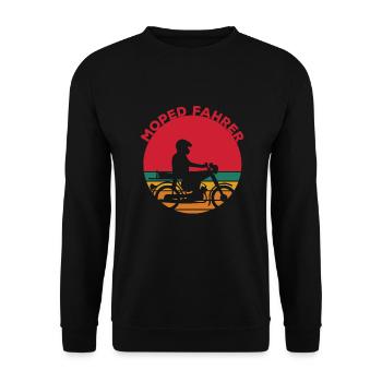 S51 Mopedfahrer Geschenk T-Shirt - Unisex Pullover - Schwarz - Vorne - Alina (178cm) & Michal (187cm)