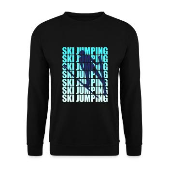 T-shirt cadeau sport saut à ski - Sweat-shirt Unisexe - noir - Devant - Alina (178cm) & Michal (187cm)