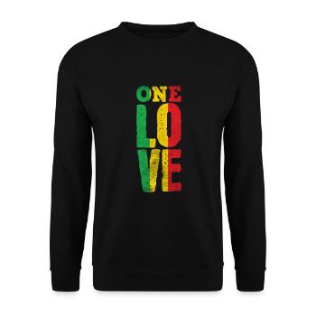 One Love Marley Dreadlocks Smoke Raggae Gift T - Unisex Sweatshirt - black - Front - Alina (178cm) & Michal (187cm)