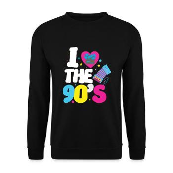 I love the 90s Retro 90s ShirtI love the 90th - Unisex Sweatshirt - black - Front - Alina (178cm) & Michal (187cm)