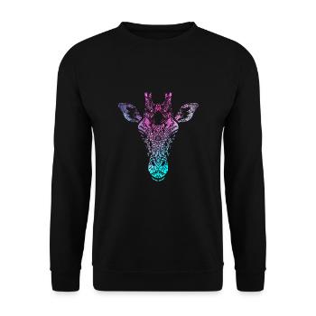 Giraffe vintage mandala dessin - Sweat-shirt Unisexe - noir - Devant - Alina (178cm) & Michal (187cm)