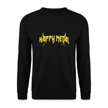 Happy Heavy Metal music - Unisex Sweatshirt - black - Front - Alina (178cm) & Michal (187cm)