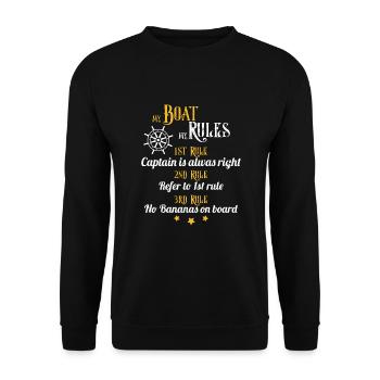 My Boat my Rules Boaters - Unisex Sweatshirt - black - Front - Alina (178cm) & Michal (187cm)